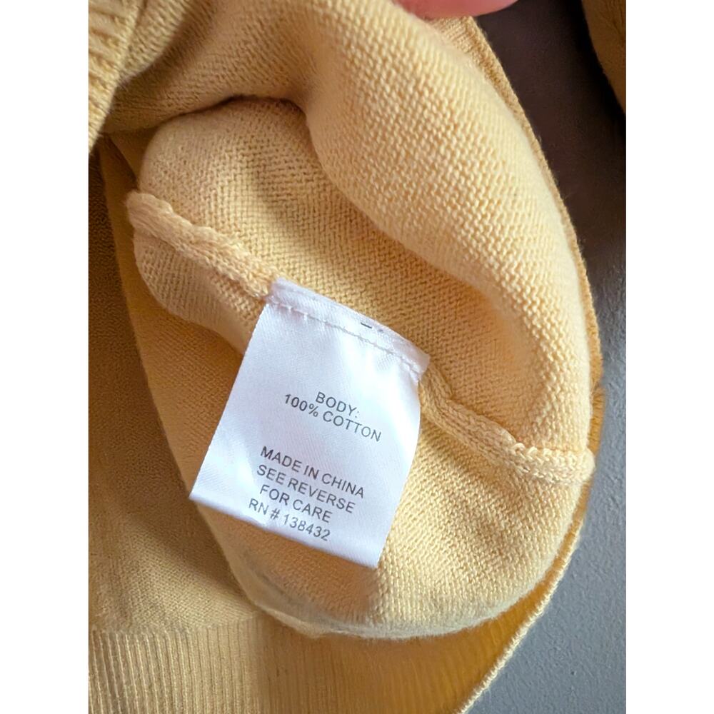 ModCloth Yellow Flamingo Knit Sweater XL Retro Whimsical Intarsia 3/4 Sleeve - Picture 10 of 15